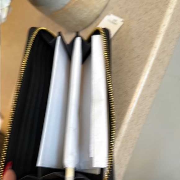 Coach Long Zip Around Wallet In Signature Canvas Brown/ Black - Picture 9 of 10